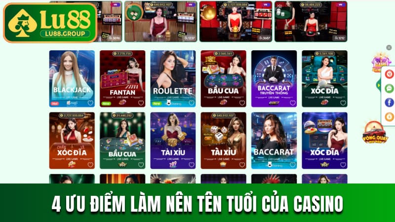 4 ưu điểm làm nên tên tuổi của chuyên mục casino