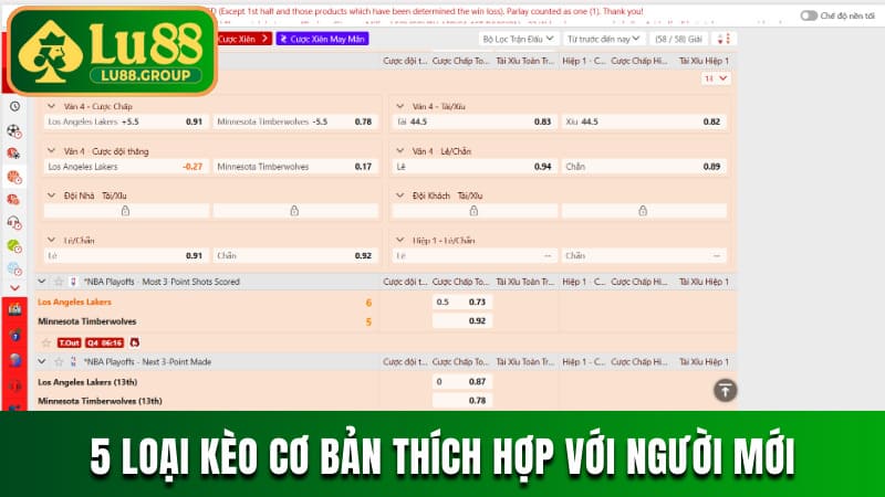 5 loại kèo cơ bản thích hợp với người mới