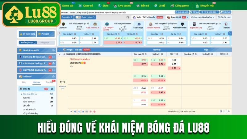 Hiểu đúng về khái niệm bóng đá LU88