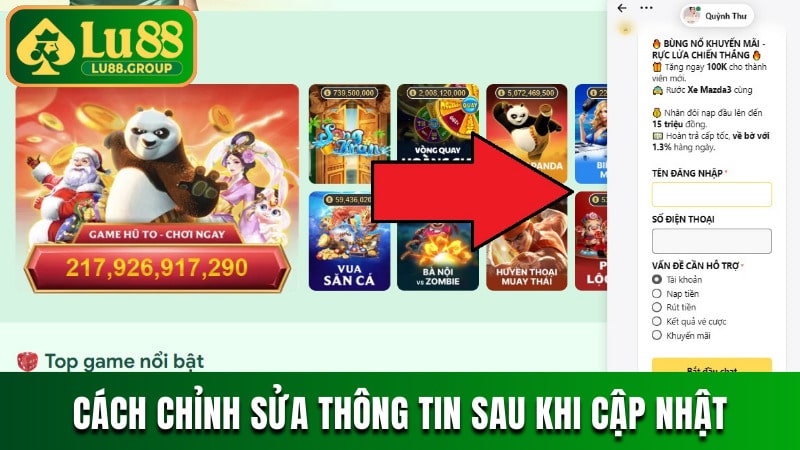 Hướng dẫn cách chỉnh sửa thông tin sau khi cập nhật