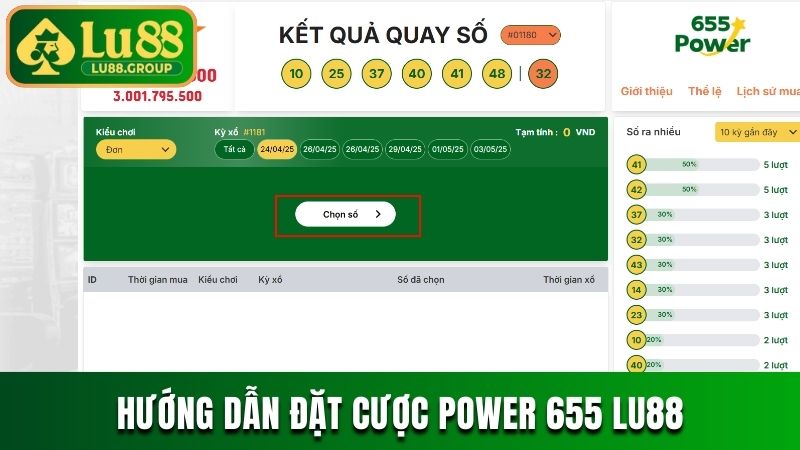 Hướng dẫn đặt cược Power 655