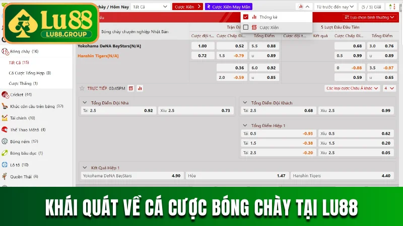 Khái quát về hình thức cá cược bóng chày tại LU88