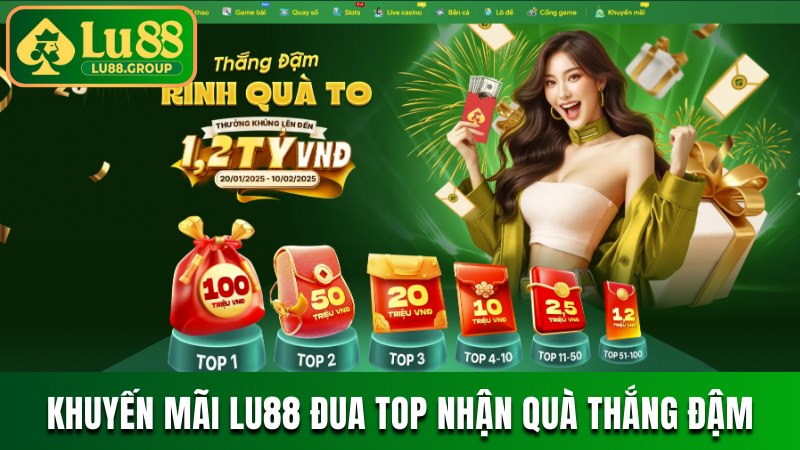 Khuyến mãi LU88 đua top nhận quà thắng đậm