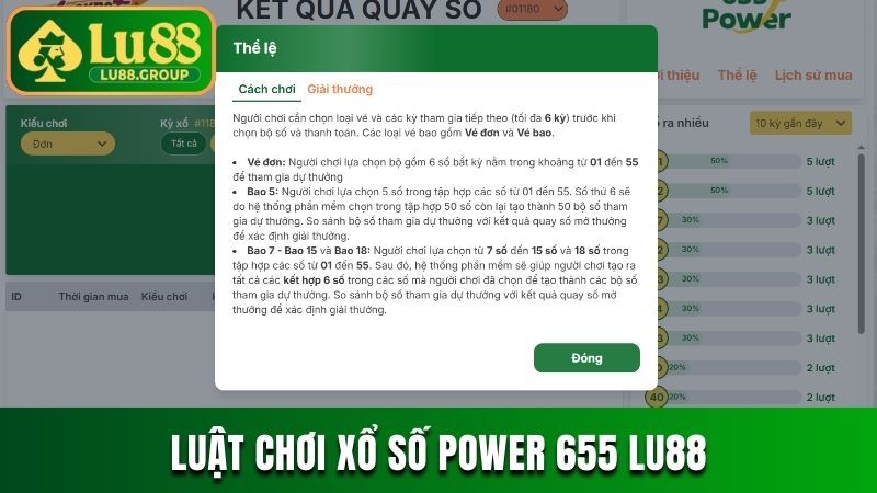 Luật chơi xổ số Power 655