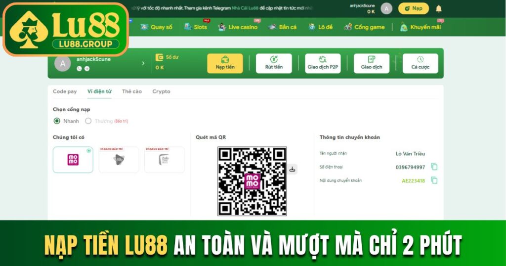Nạp tiền LU88