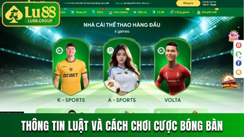 Thông tin luật chơi và cách chơi cược bóng bàn
