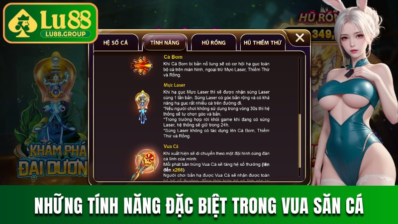 Tìm hiểu những tính năng đặc biệt trong Vua Săn Cá