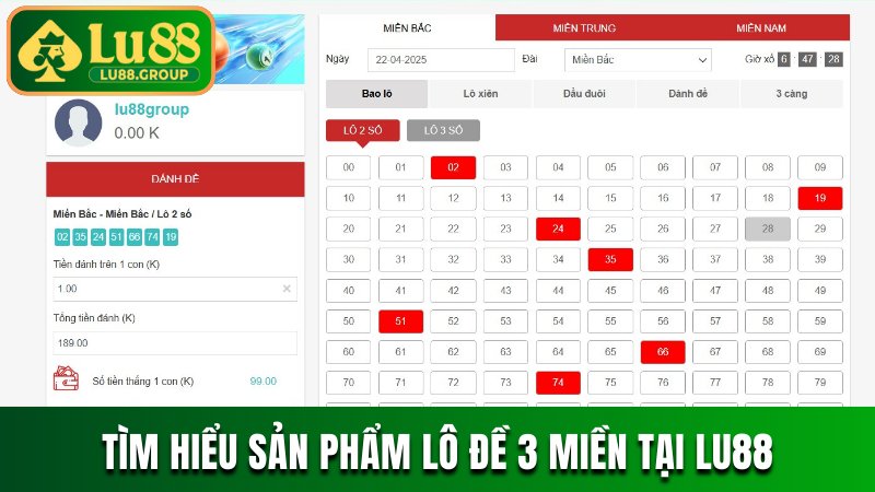 Tìm hiểu sản phẩm lô đề 3 miền tại LU88